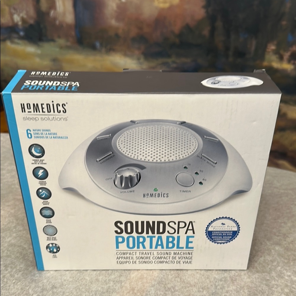 Homedics Silver Portable Speaker Compact Audio Device